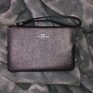 Silver Coach Wristlet